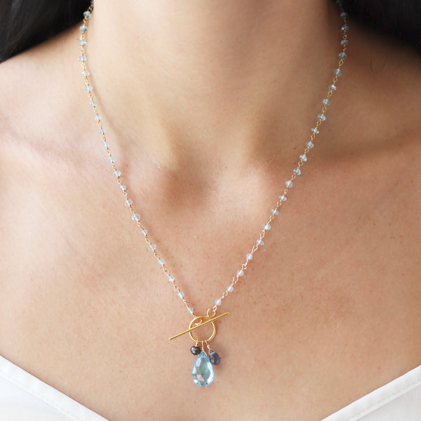 Blue Topaz Toggle Necklace - Limited Edition