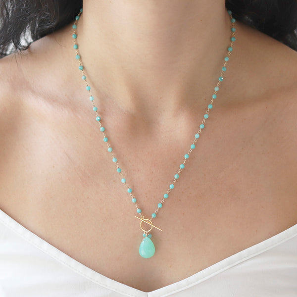 Chrysoprase Toggle Necklace - Limited Edition