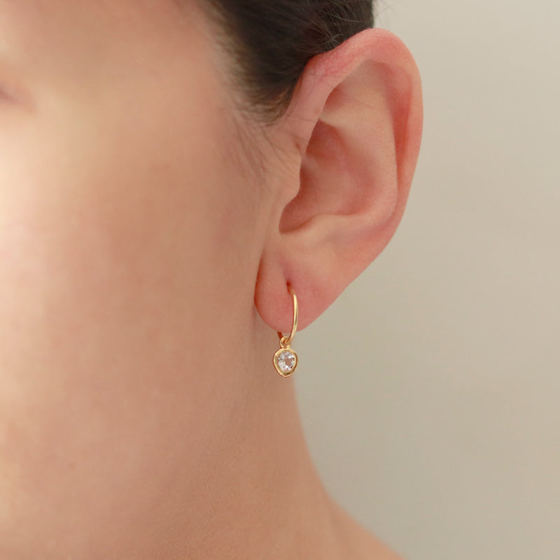 Small Hoop Earrings with Gemstones – Mounir Jewellery