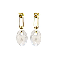 Oval Link & Gemstone Earrings