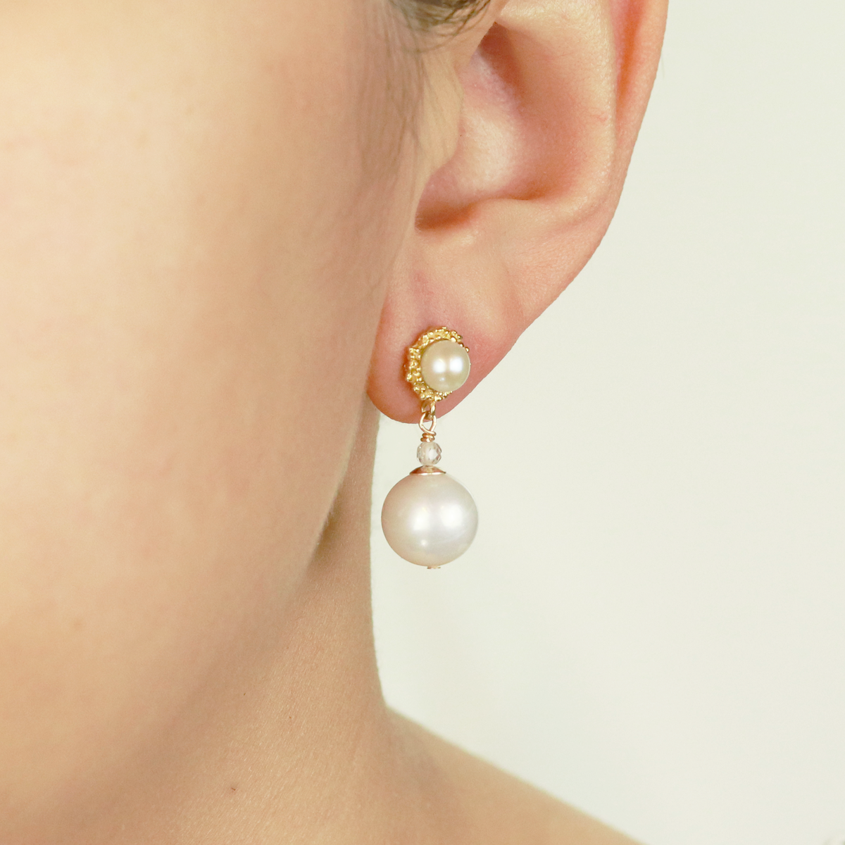 Textured Settings & Pearl Drop Earrings