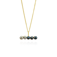 Contrasting Pearl Bar Pendant Necklace