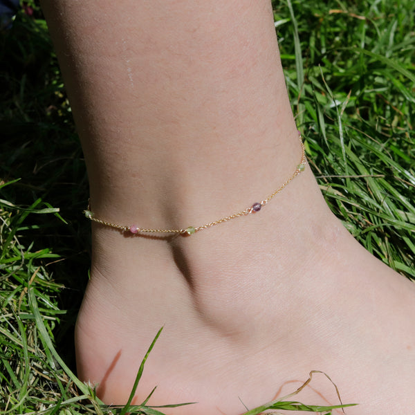 Mulitcoloured Beaded Anklet