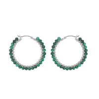 Large Hinged Faceted Beads Hoops