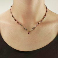 Multi Tourmaline Beaded Necklace