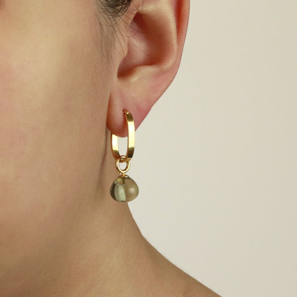 Flat Oval Hoops & Smooth Drop Charms