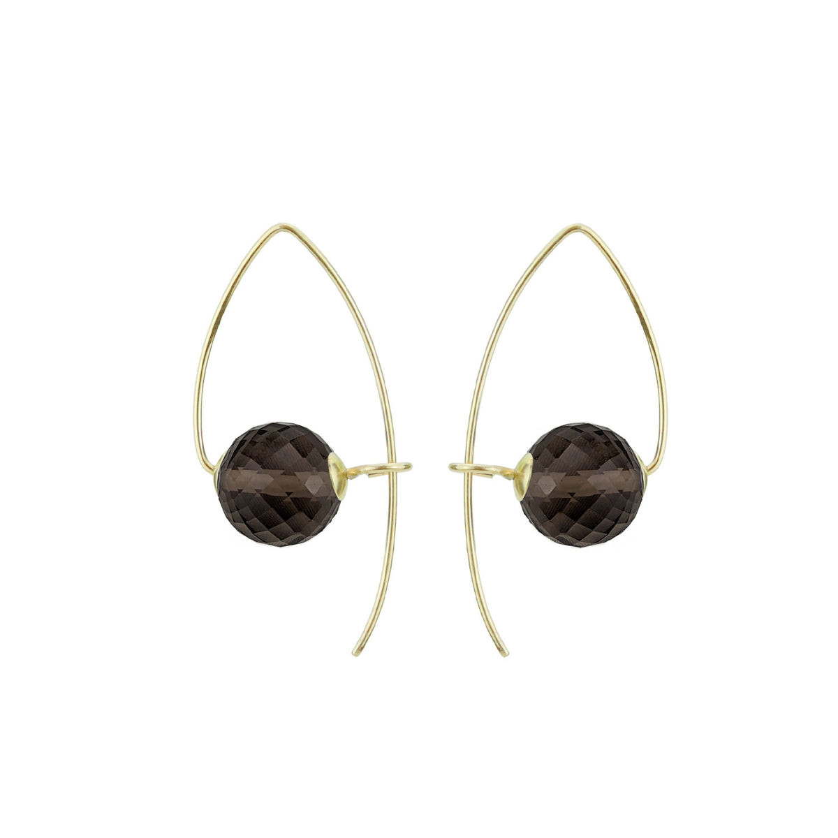 Modern Faceted Gemstone Sphere Earrings