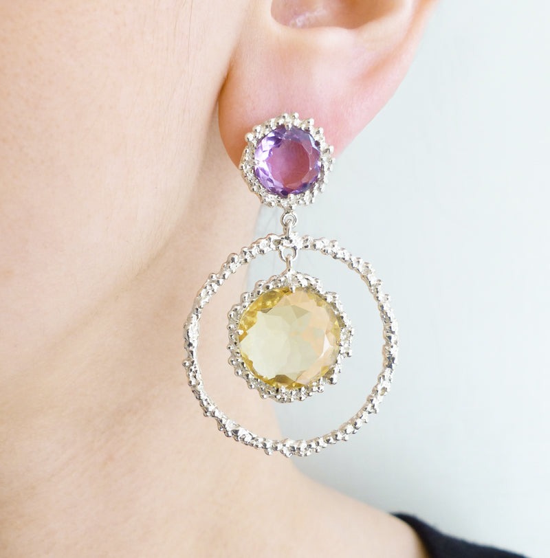 Amethyst and deals citrine earrings
