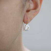 Mini Fish Hook Pearl Earrings