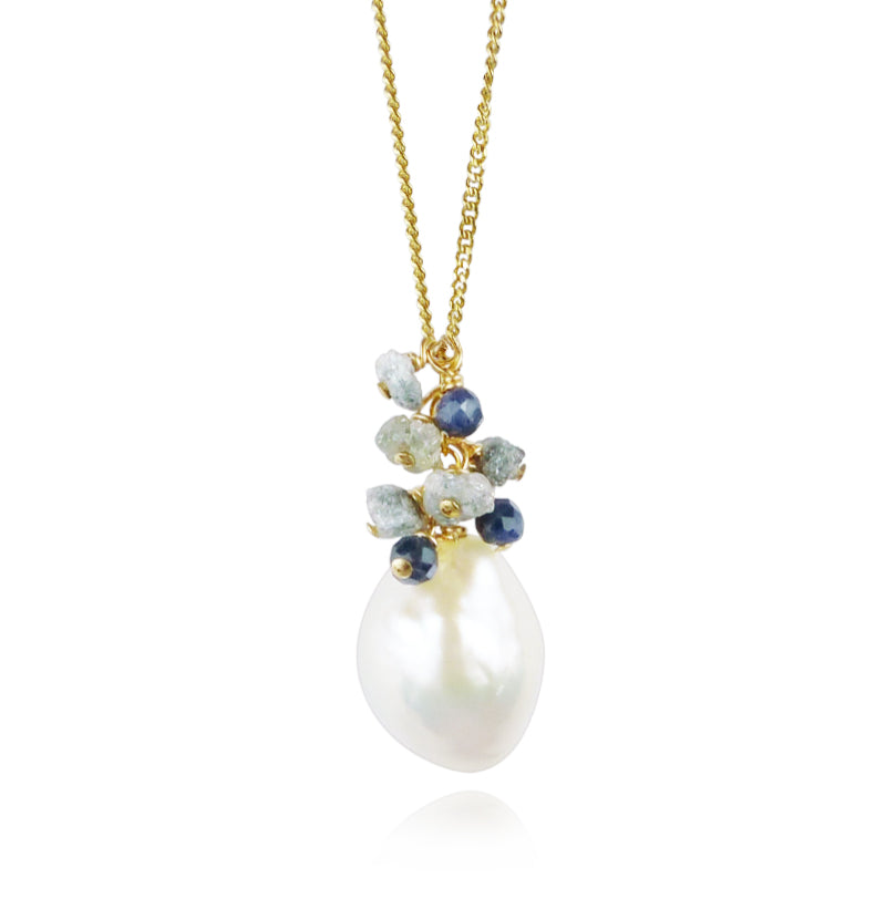 Gemstone cluster shop necklace