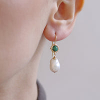 Malachite and Pearl Earrings