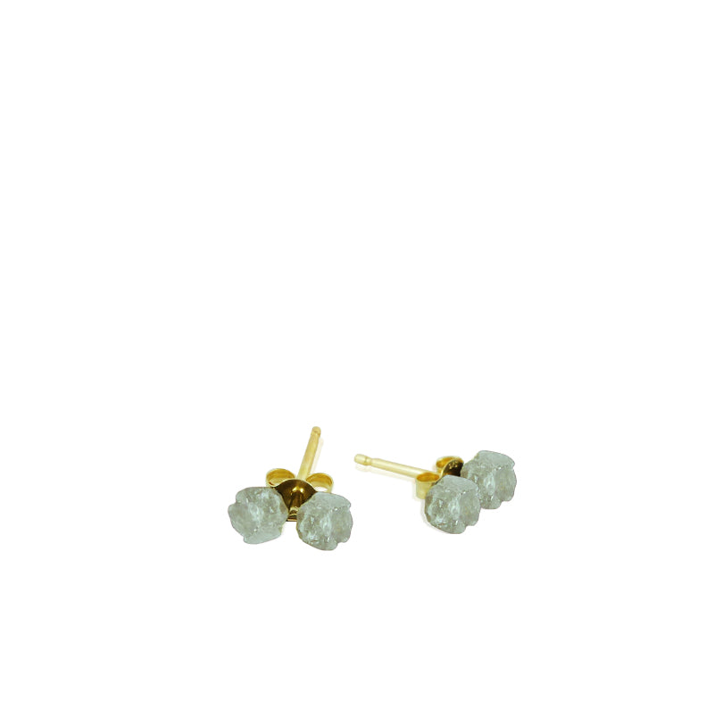 9ct Gold Double Diamond Stud Earrings