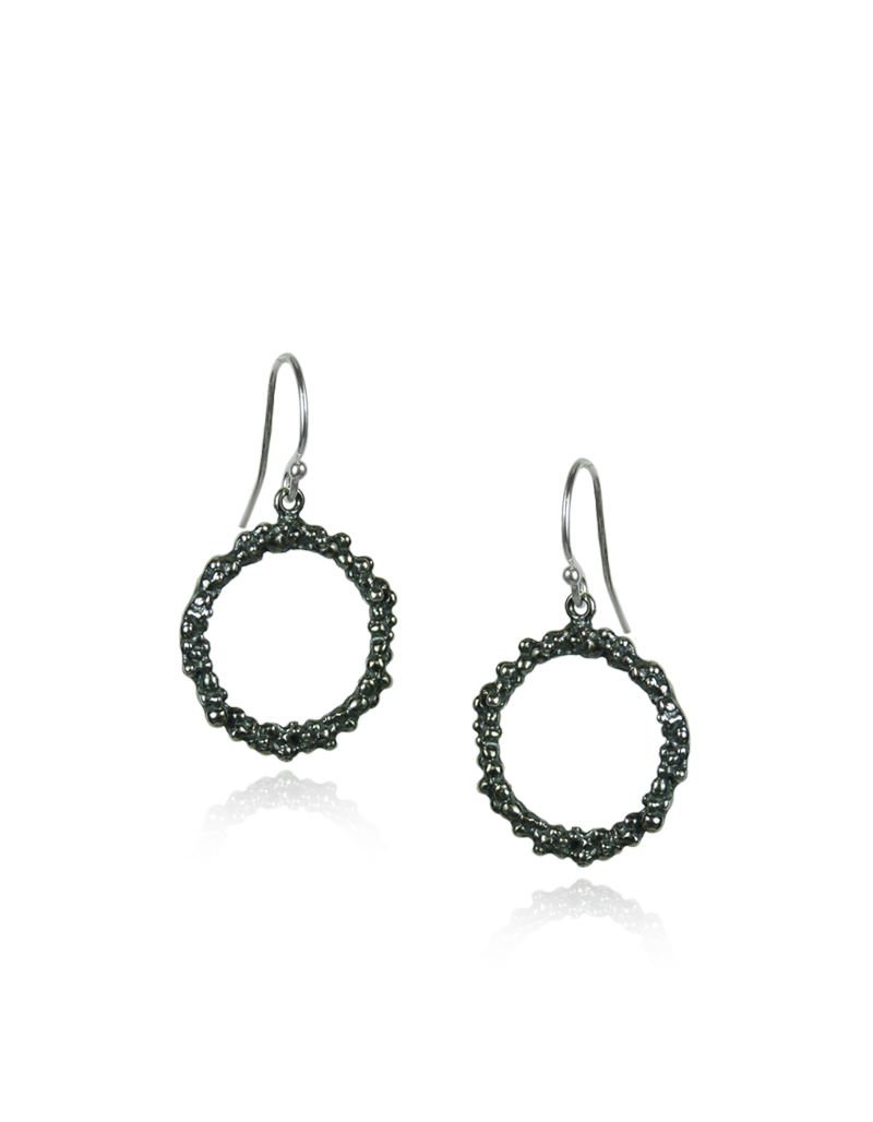 Textured Circle Fish Hook Earrings