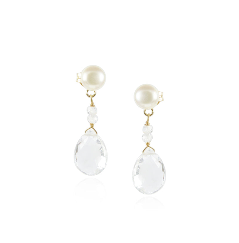Rock crystal earrings top