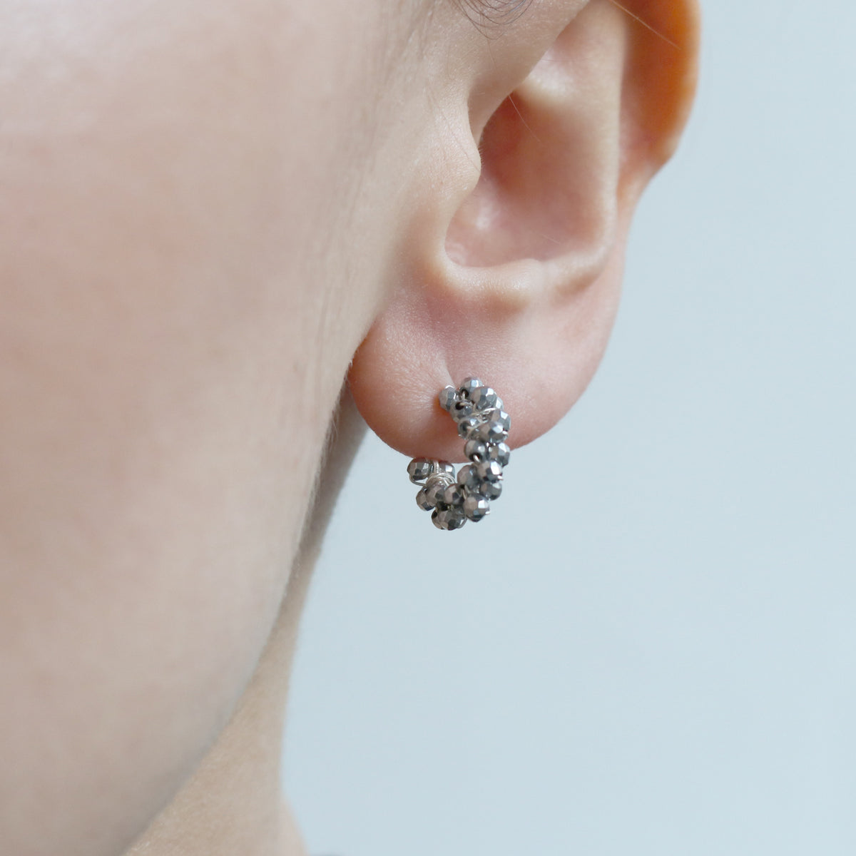 Tiny Cluster Hoop Earrings