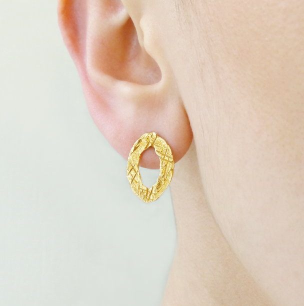 Small Metallic Stud Earrings Mounir Jewellery