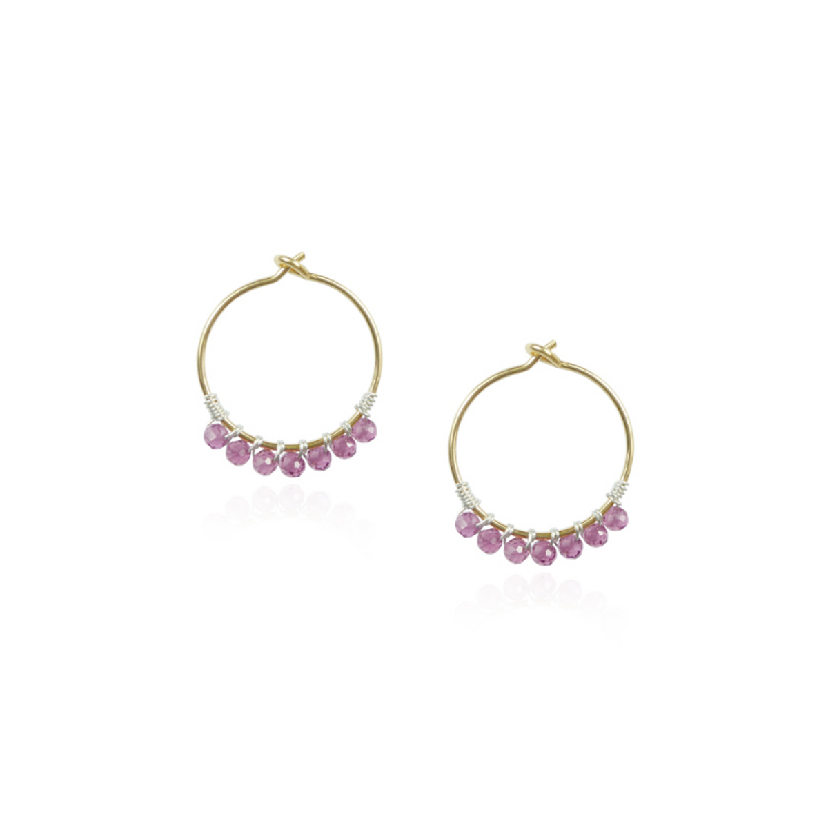 Garnet Hoop Earrings