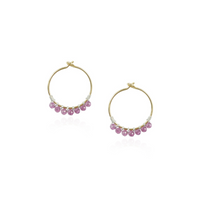 Garnet Hoop Earrings