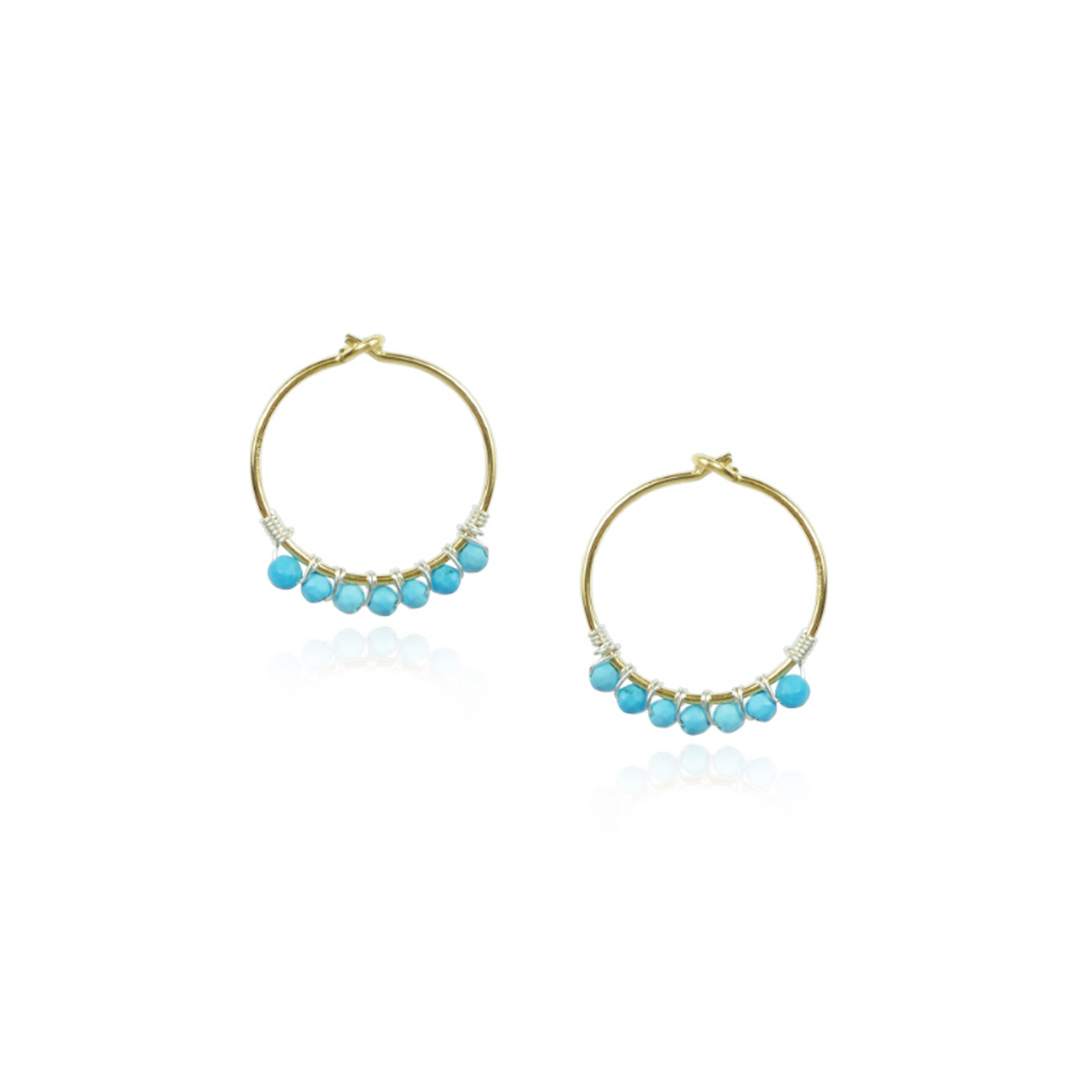 Garnet Hoop Earrings