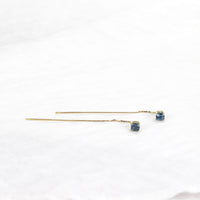9ct Gold Blue Topaz Threader Earrings