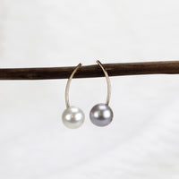 9ct Gold Dual Toned Pearl Earrings