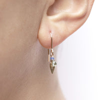 9ct Gold Leaf & Sapphire Earrings