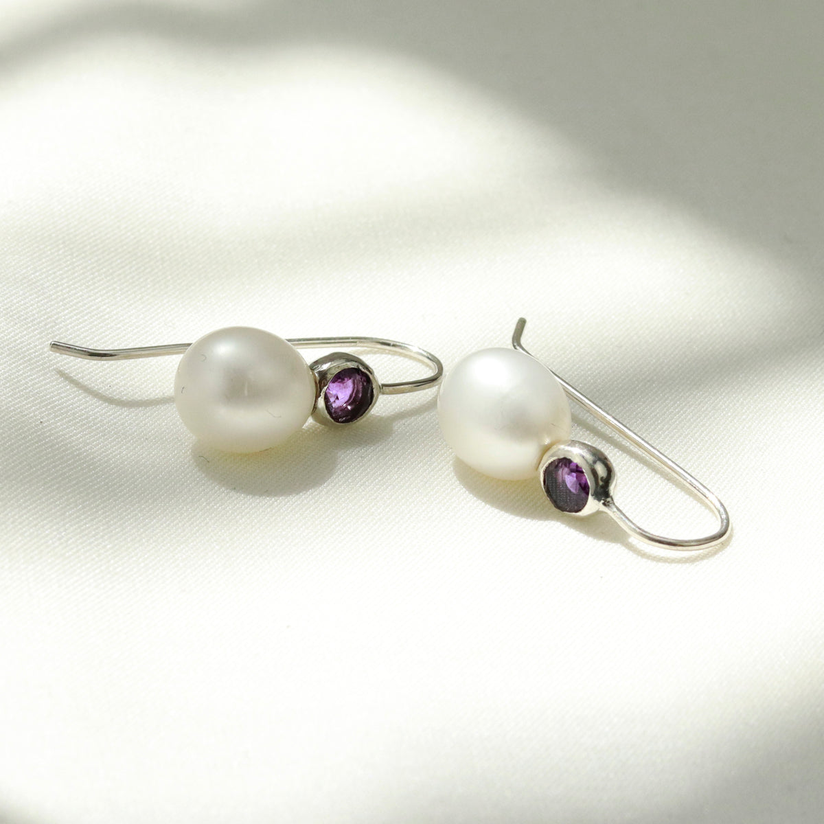Amethyst & Pearl Earrings