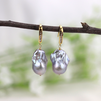 Grey Baroque Pearl Earrings - Limited Edition
