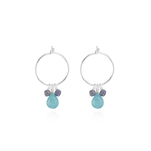 Simple Gem Hoop Earrings