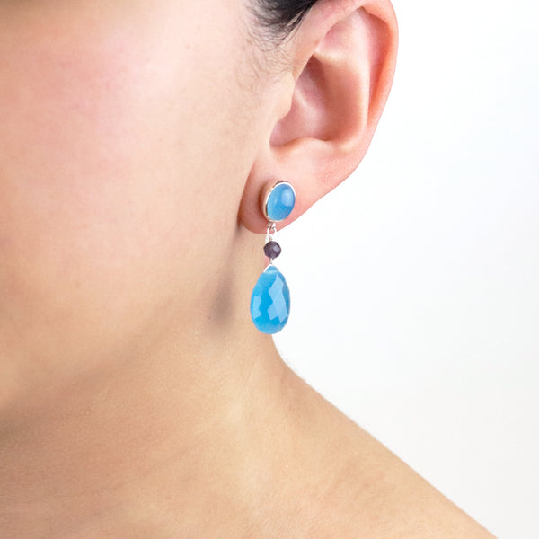 Blue Quartz Drop Earrings