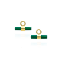 Small Gemstone T-Bar Hoops