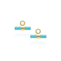 Small Gemstone T-Bar Hoops