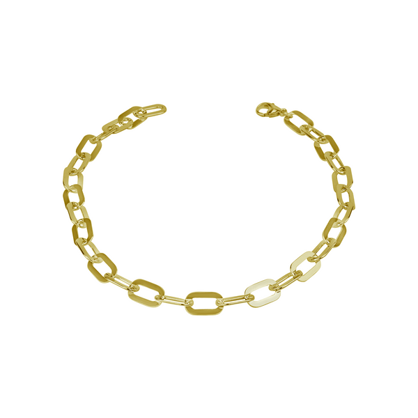 Bold and stylish chunky flat chain necklace in gold, perfect for layering or wearing solo.