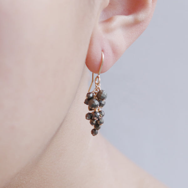 Pyrite Grape Cluster Earrings
