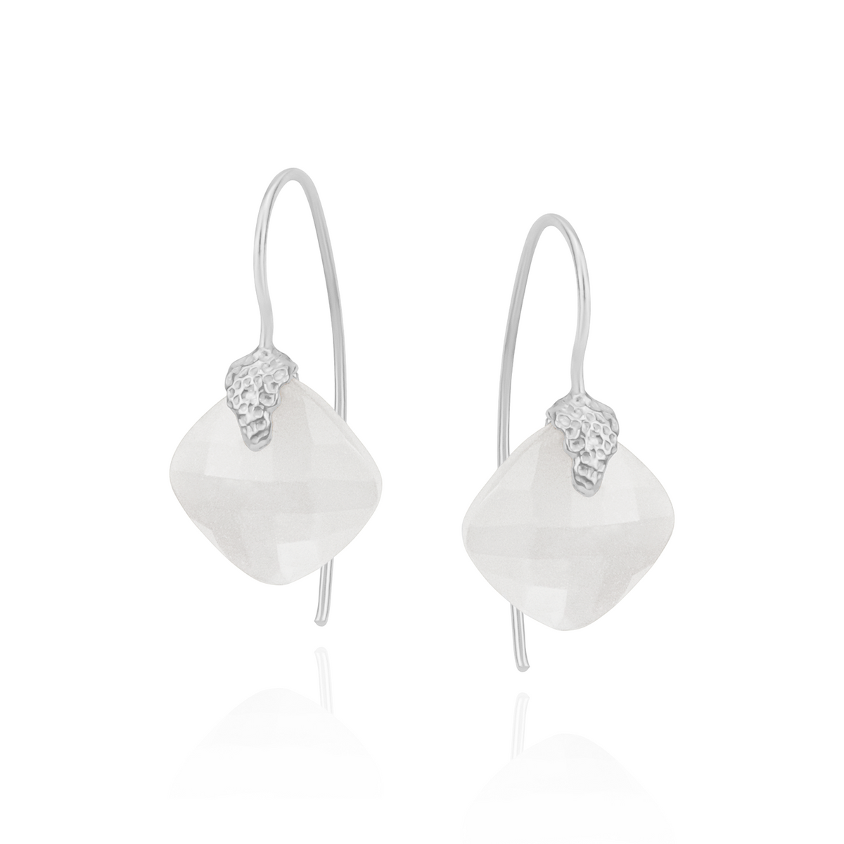 Cushion Cut Textured Earrings