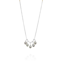 Pair of delicate adjustable grey pearl necklaces for a sophisticated and versatile look.