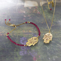 Hamsa Hand Tatreez Beaded Bracelet