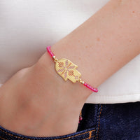Hamsa Hand Tatreez Beaded Bracelet