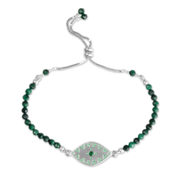 Evil Eye Tatreez Beaded Bracelet