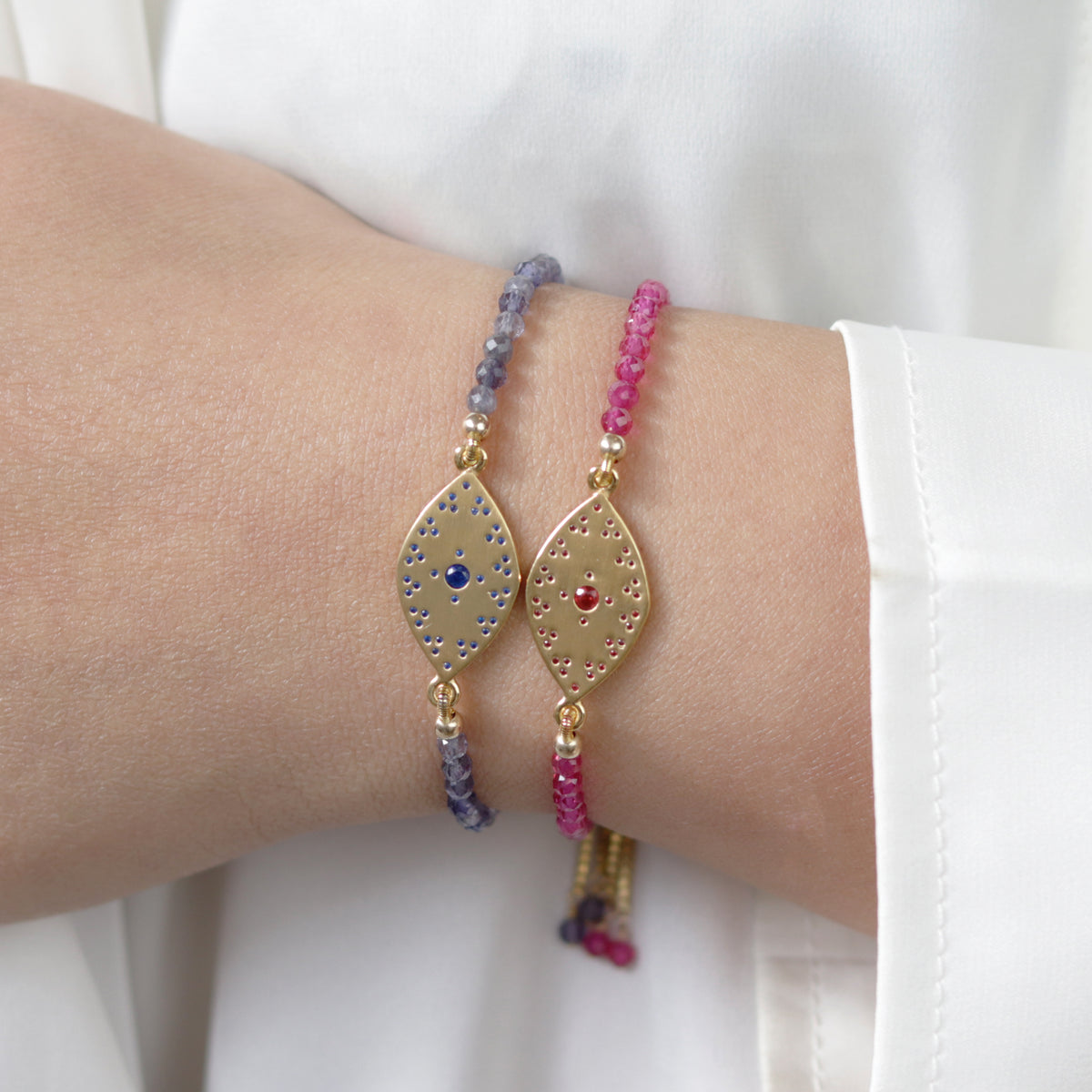 Evil Eye Tatreez Beaded Bracelet
