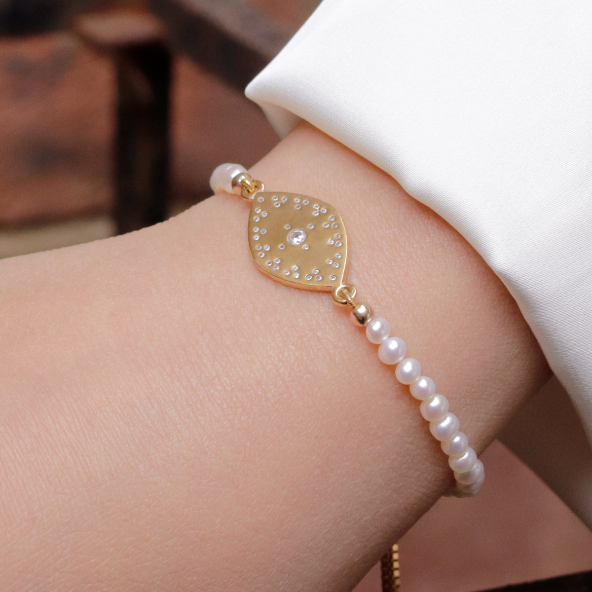 Evil Eye Tatreez Beaded Bracelet