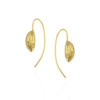 Small Veritcal Olive Stone Earrings
