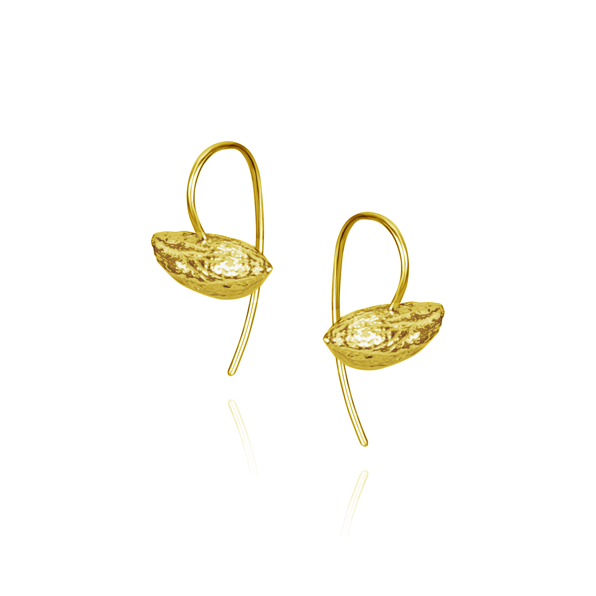 Small Horizontal Olive Stone Earrings