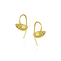 Small Horizontal Olive Stone Earrings
