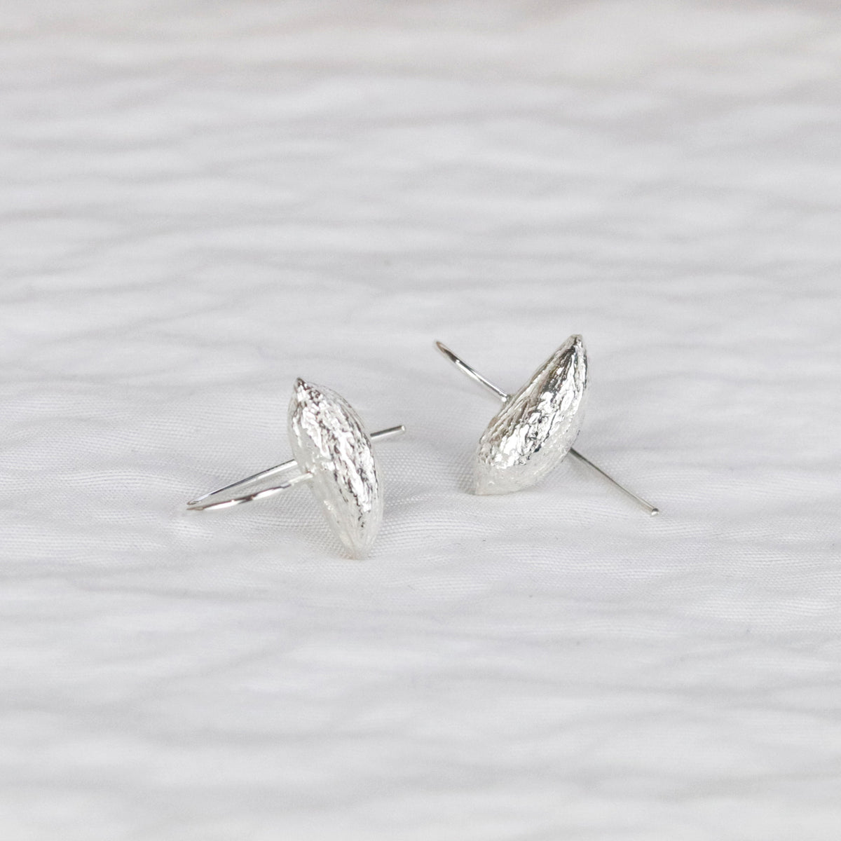 Small Horizontal Olive Stone Earrings