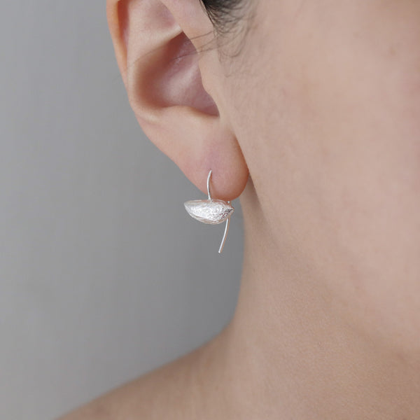 Small Horizontal Olive Stone Earrings