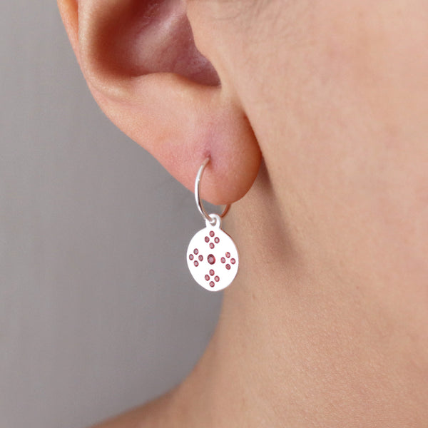 Border Stitch Tatreez Hoop Earrings