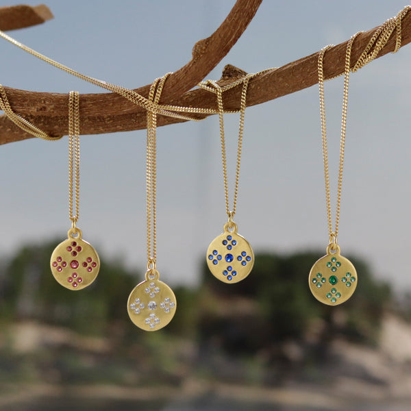 Border Stitch Tatreez Pendant Necklace