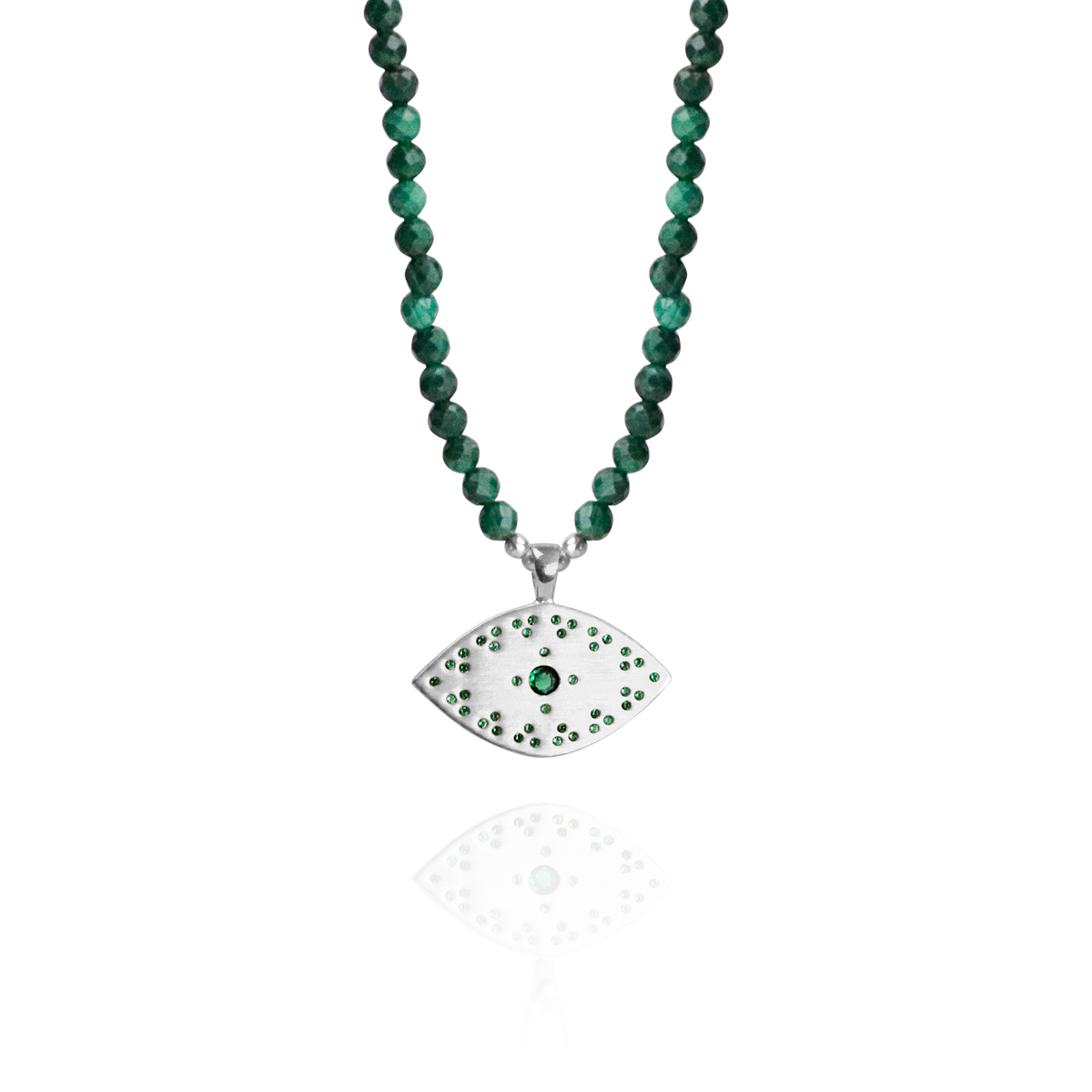 Evil Eye Tatreez Beaded Necklace