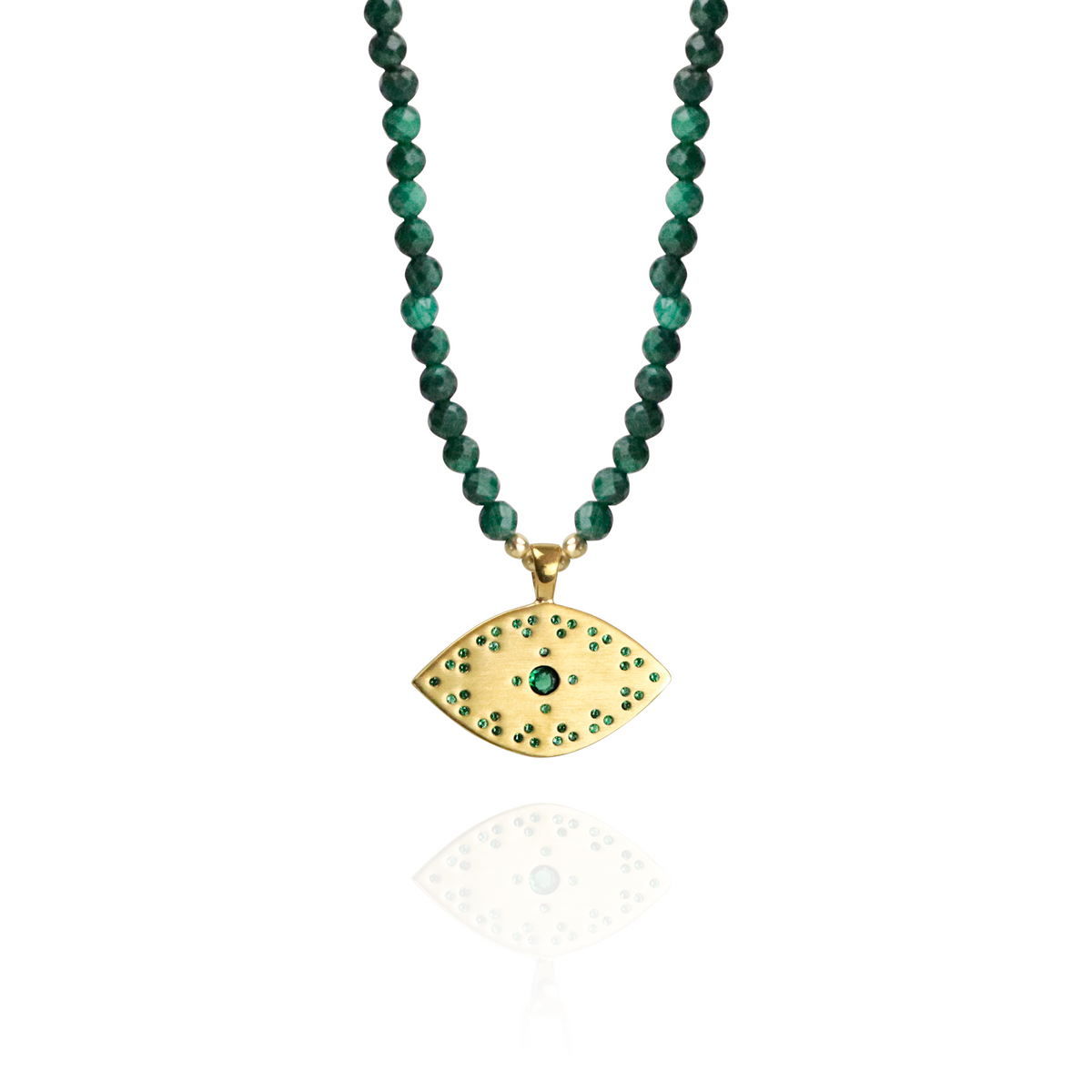 Evil Eye Tatreez Beaded Necklace